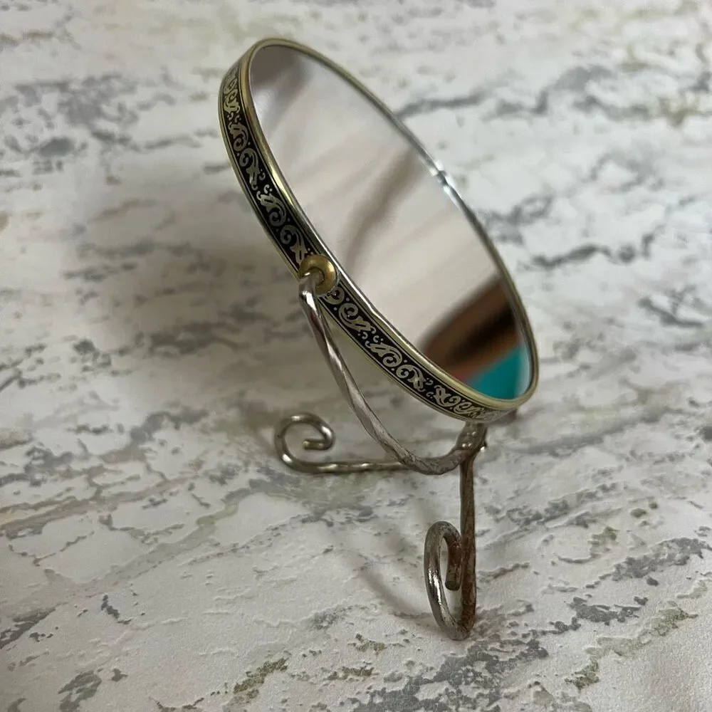 Vintage Double Sided Vanity Shaving mirror with magnifying side